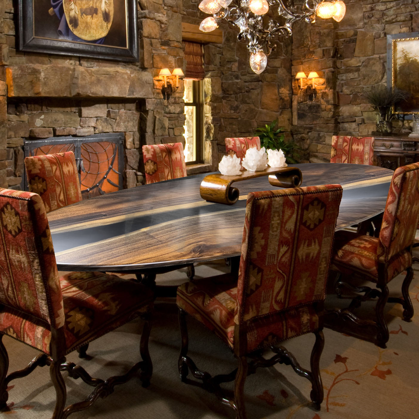 Luxury solid wood big size Oval shape dining table for 12 seats