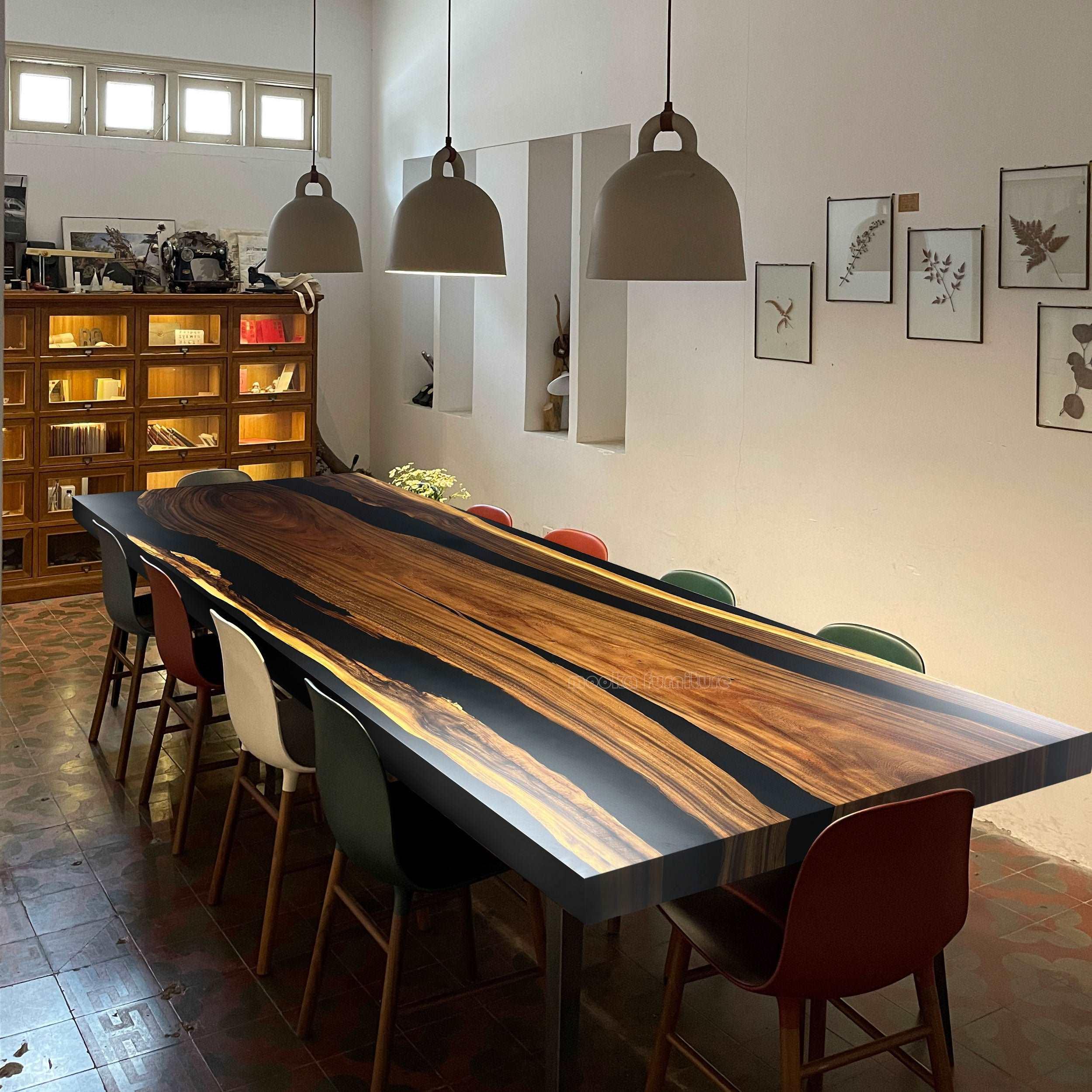 Large size unique river table communal table 10ft long for 10-12 peopl ...