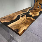 Impressive customized Europ black walnut river table stylish dining table luxury free shipping - MOOKA FURNITURE