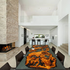 Luxury custom made wood burl grey resin dining table for 8 people - MOOKA FURNITURE