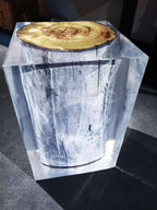 Tree trunk epoxy end table - MOOKA FURNITURE