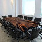 10feet Luxury bookmatch slab table one of a kind meeting table for 10-12 seats