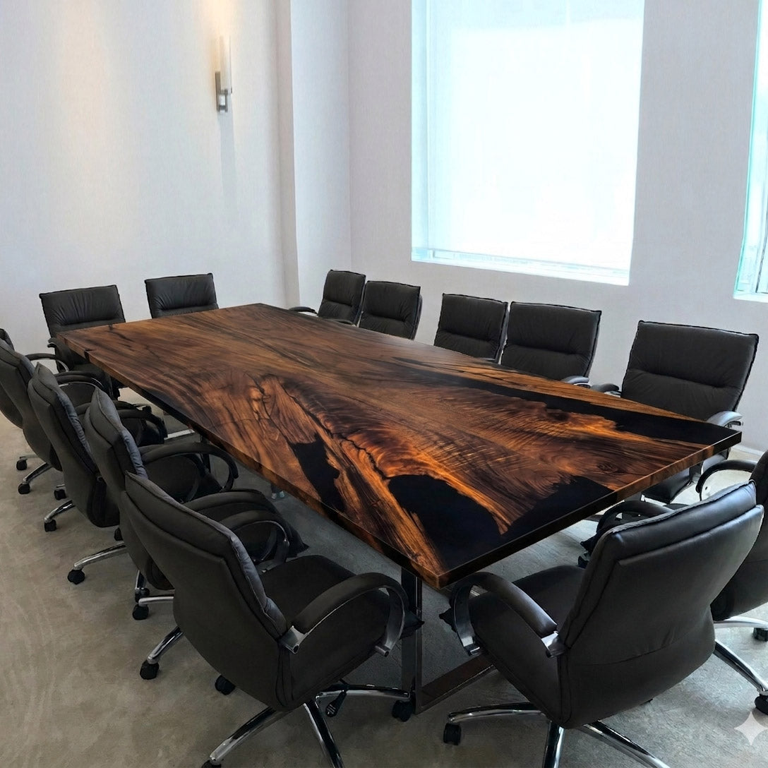 10feet Luxury bookmatch slab table one of a kind meeting table for 10-12 seats