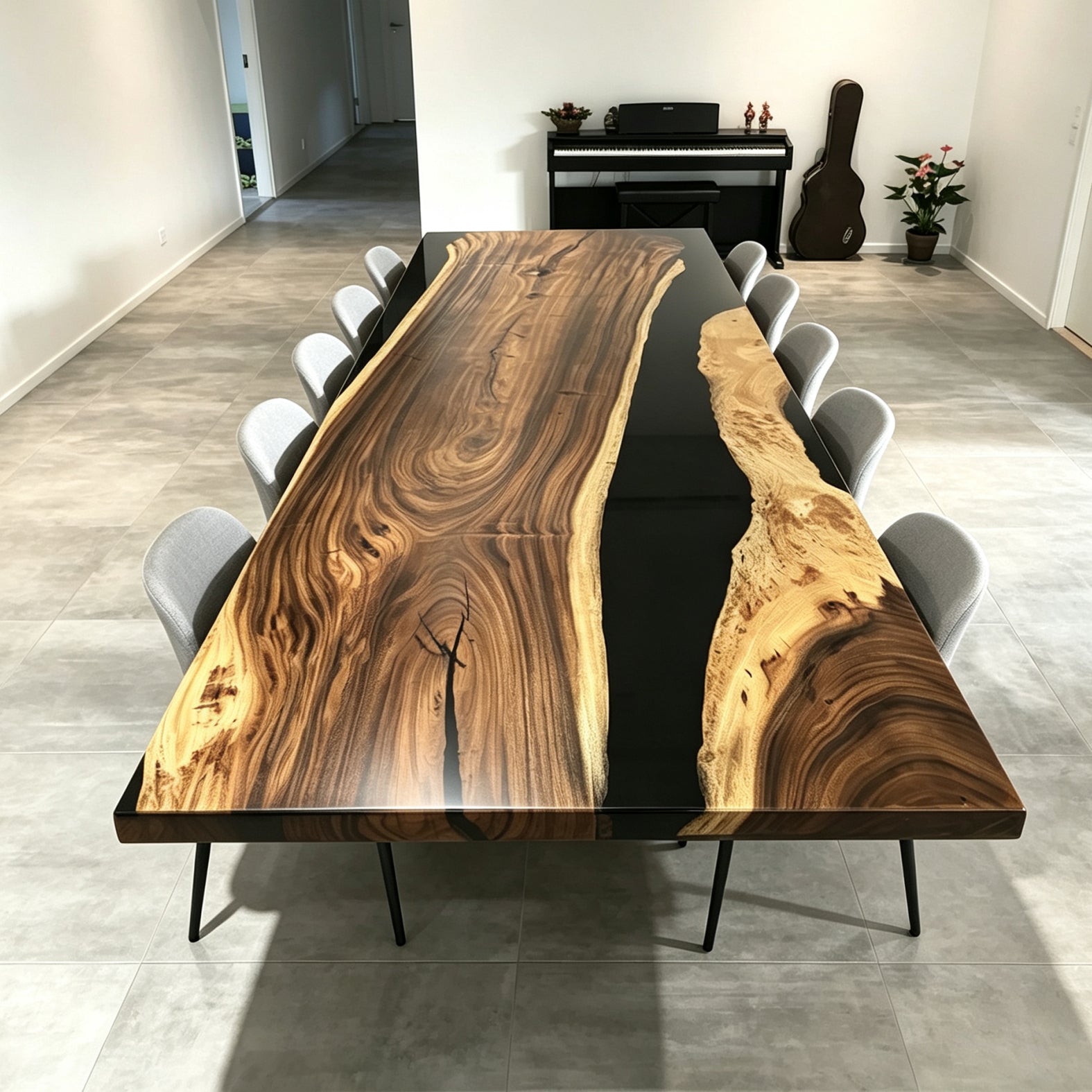 Custom Handcrafted solid wood dining table for big family gathering dining table