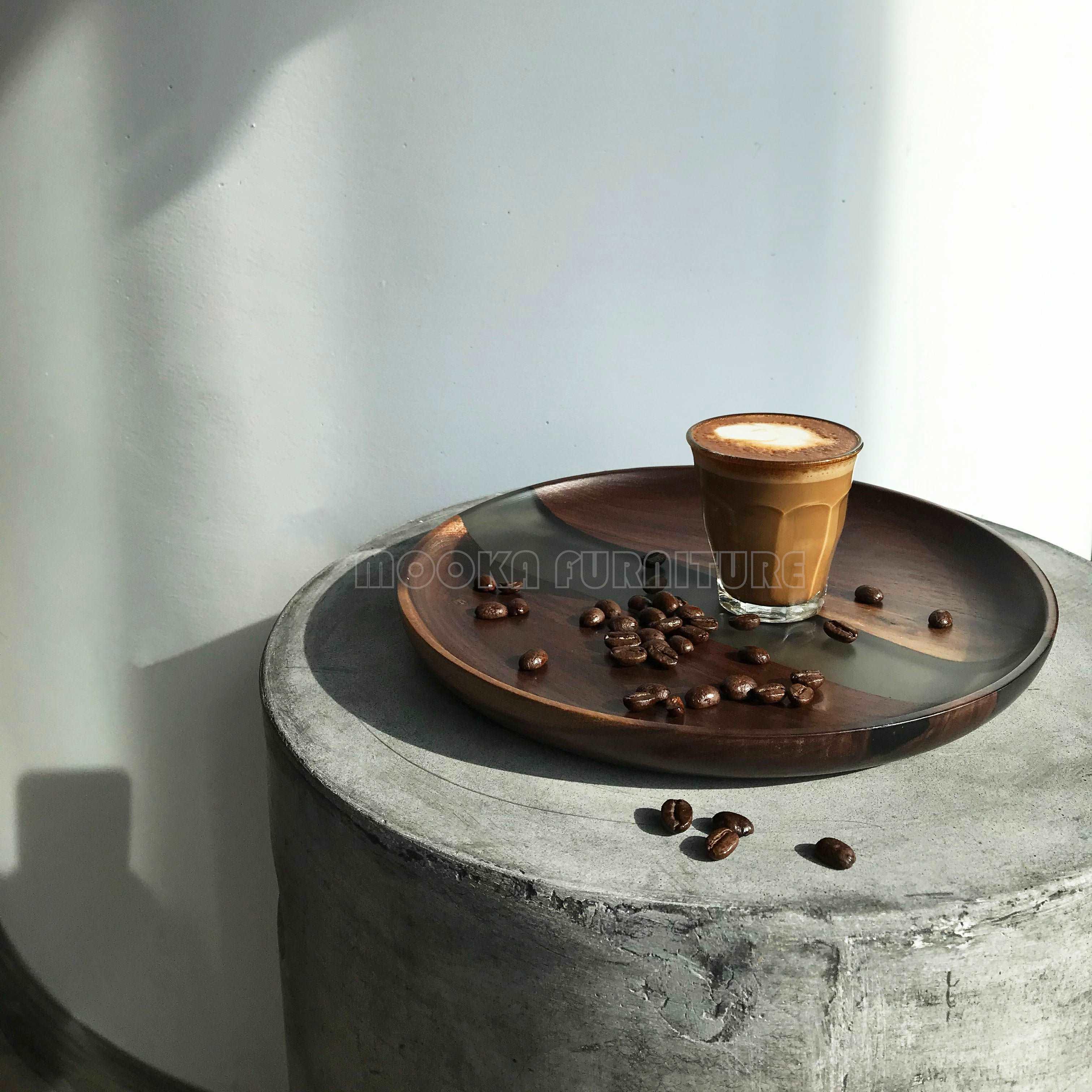 BLACK WALNUT RESIN TRAY FREE SHIPPING MKTY011-24B - MOOKA FURNITURE