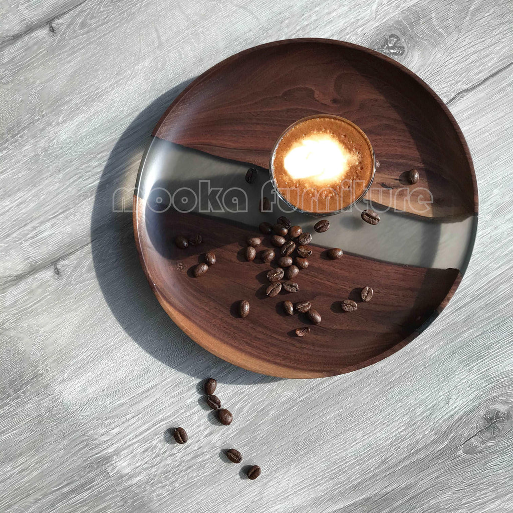 BLACK WALNUT RESIN TRAY FREE SHIPPING MKTY011-24B - MOOKA FURNITURE