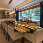 10feet stunning river table wood dining table for 10-12 people - MOOKA FURNITURE