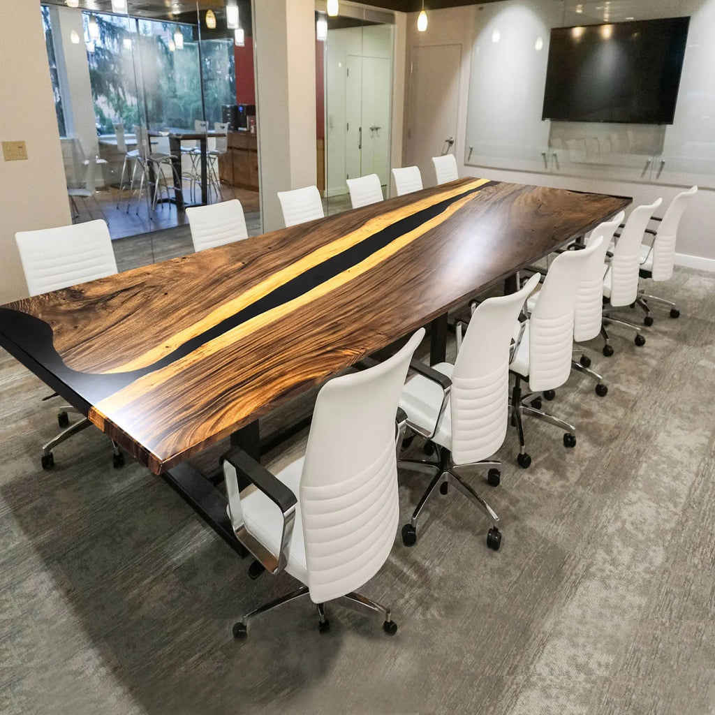 12-14 person conference table 145inch solid wood river table boardroom table - MOOKA FURNITURE