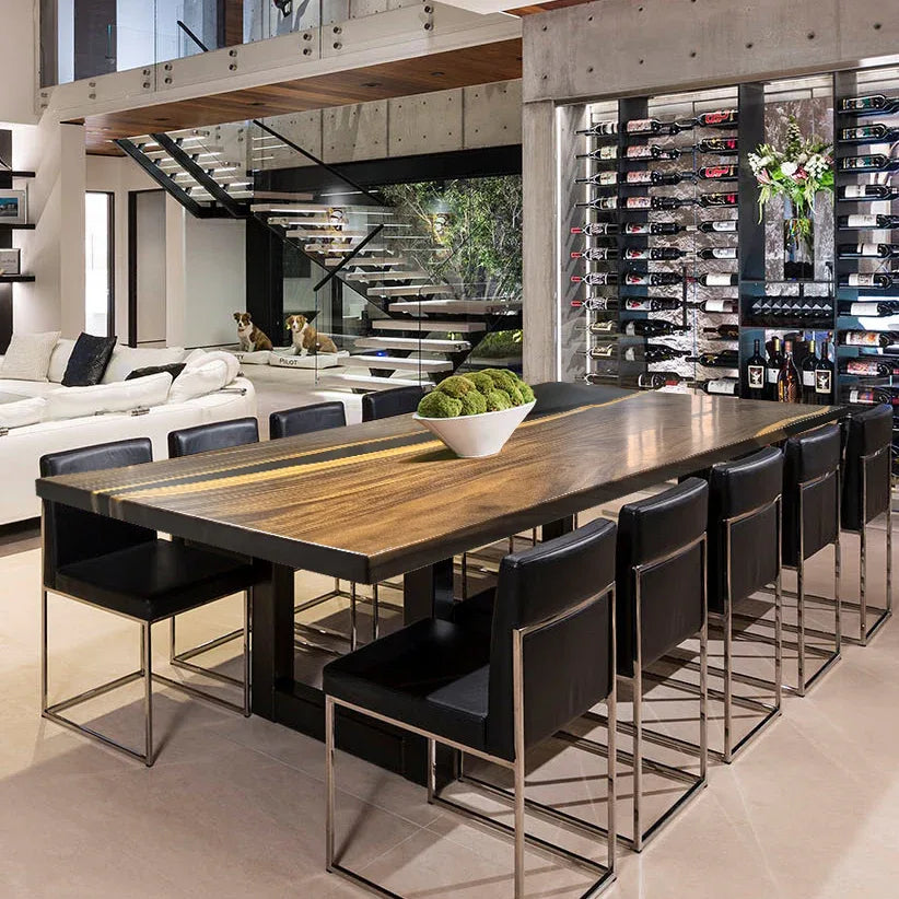 One-piece rich wood grain big family dining table for 10-12 people - MOOKA FURNITURE