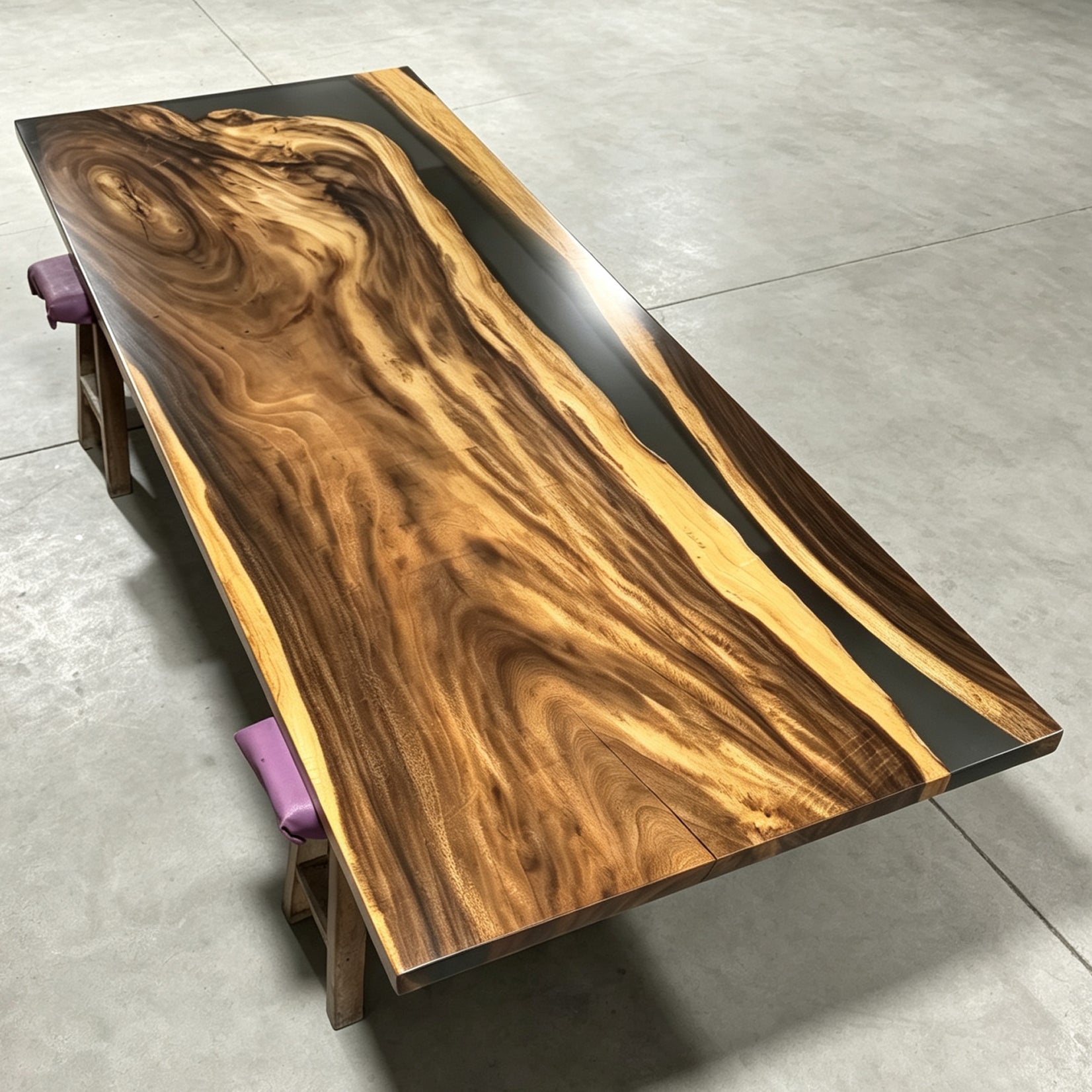 10feet grey resin river exotic solid wood dining room table for 10 people
