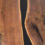 Handcrafted natural wood black walnut live edge conference table 12ft for 12 seaters