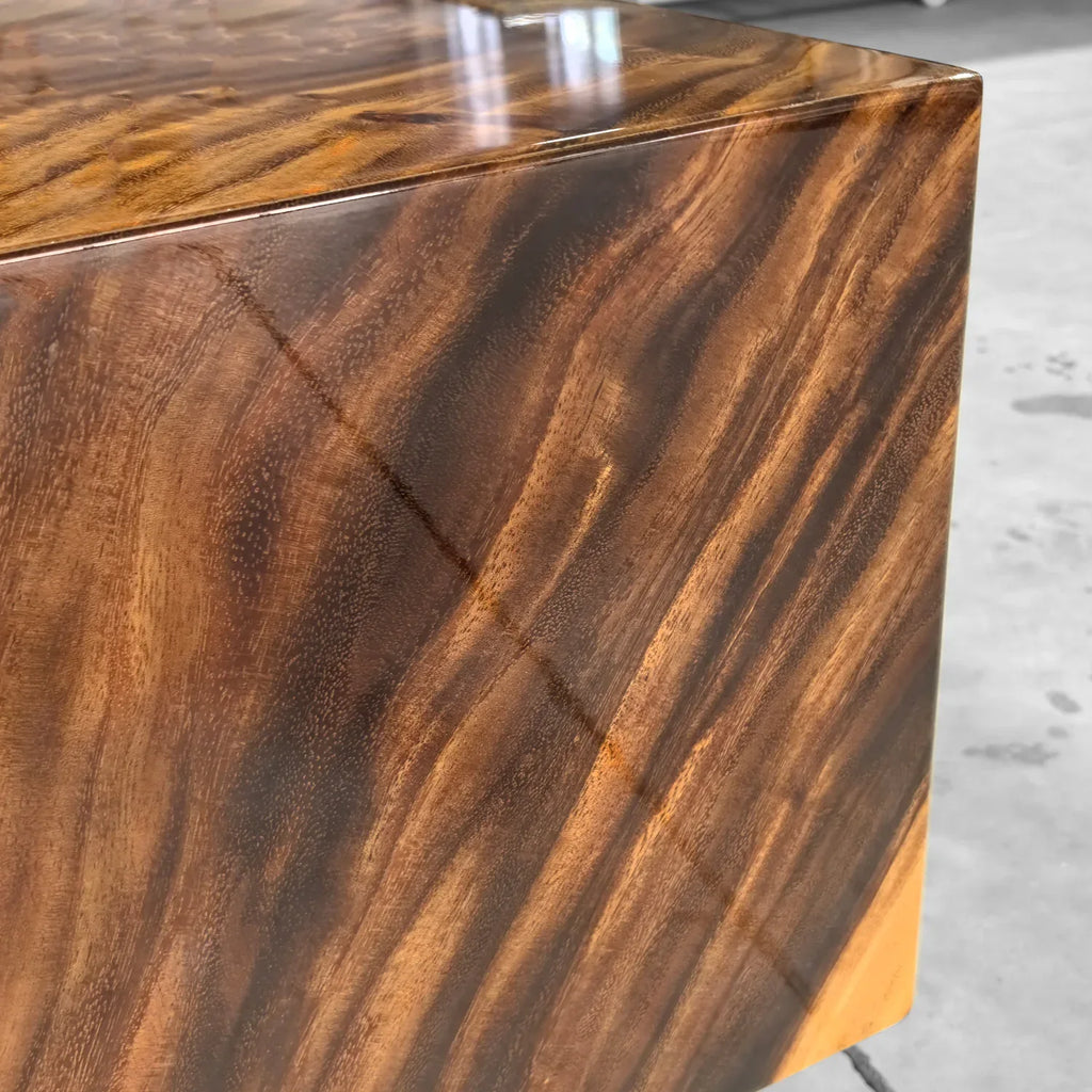 Unique stylish one piece wood epoxy waterfall coffee table - MOOKA FURNITURE