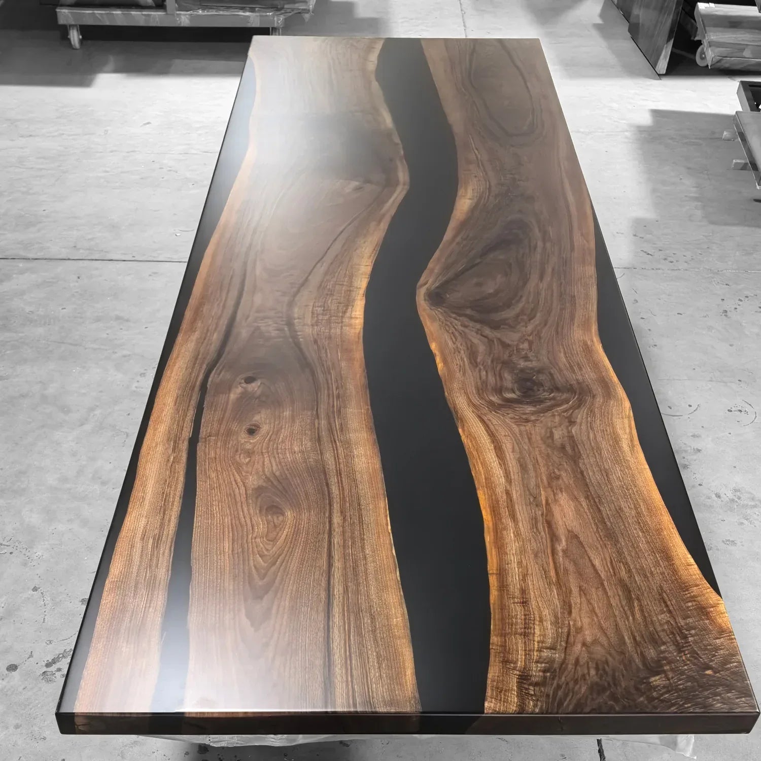 Massive table in 12 ft for 12 person solid dark walnut wood river