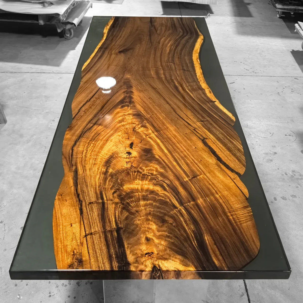High-end dining table natural one piece wood river table 8-10