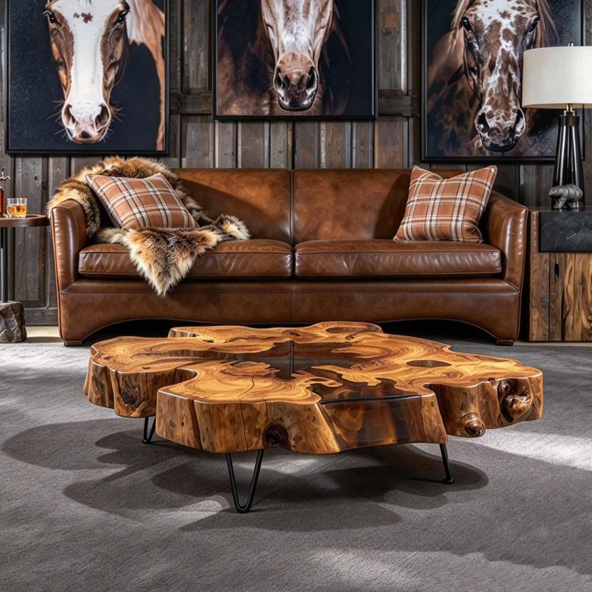 Rustic Luxury Olive wood Stump live edge tree trunk tree root coffee table