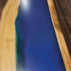 Luxury Craftsmanship solid wood blue epoxy Extra long Conference Table for 12