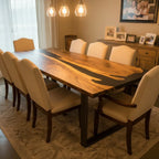 Handcrafted Luxury exotic wood epoxy river table for 8-10 people - MOOKA FURNITURE