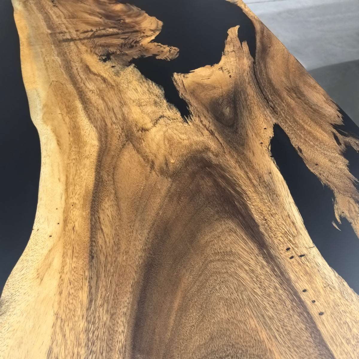 Exotic wood slabs unique design river table for 10 seater