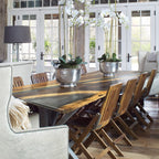 112 inch clear grey resin river wood dining table for 10 people - MOOKA FURNITURE