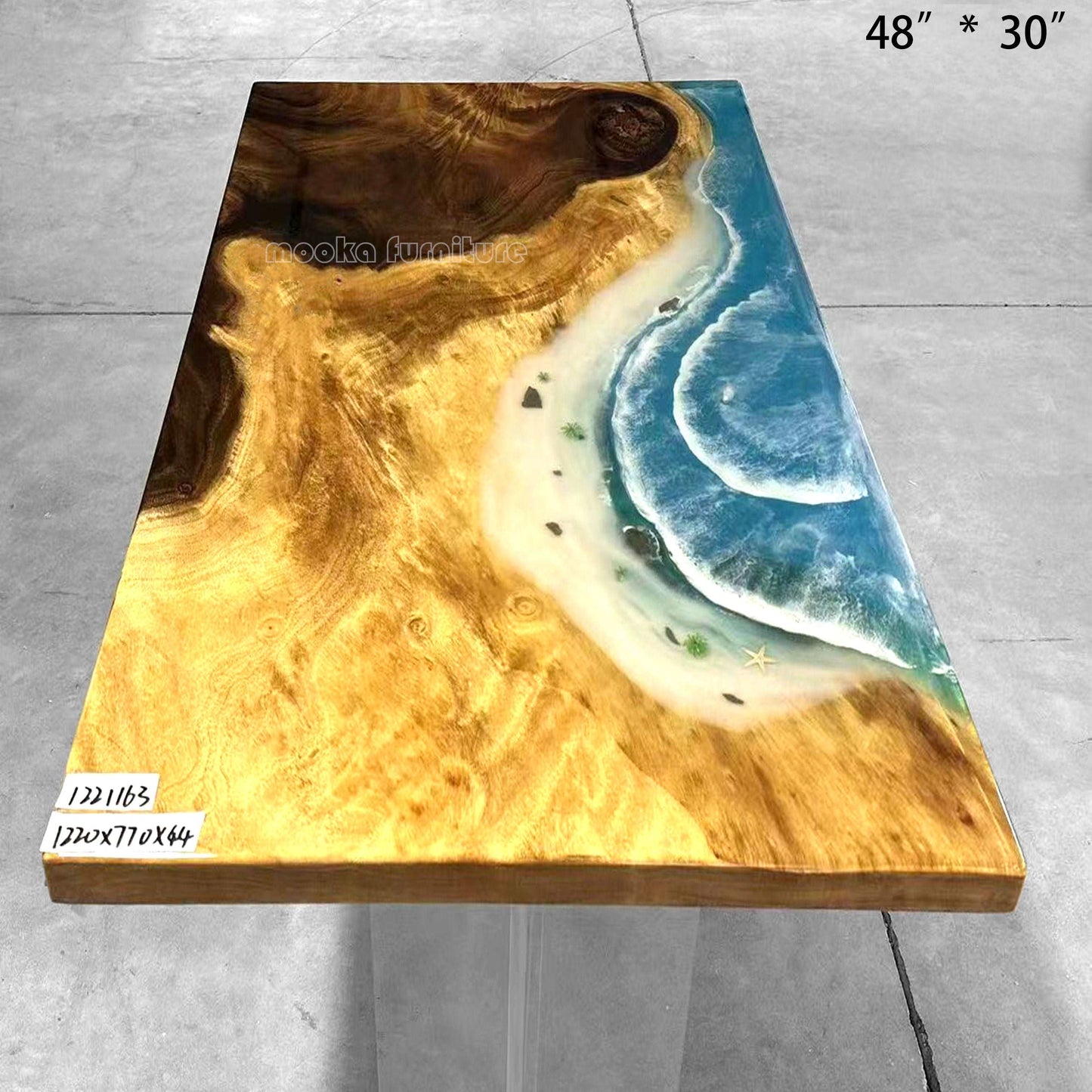 Resin Wood Dining Table - MOOKA FURNITURE