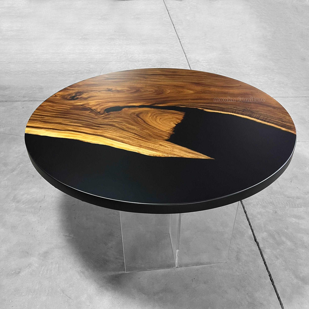 Unique styllish wood resin luxury round dining table for 8 seats - MOOKA FURNITURE
