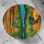 Impressive unique Landscape epoxy diorama resin wood art coffee table - MOOKA FURNITURE