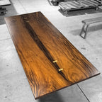 120 inch solid natural wood dining table with bench for 10-12 people