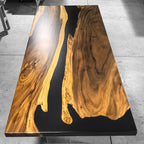 Handcrafted Luxury exotic wood epoxy river table for 8-10 people - MOOKA FURNITURE