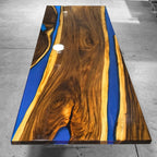 Luxury organice wood slab blue river table table 10-12 seaters - MOOKA FURNITURE