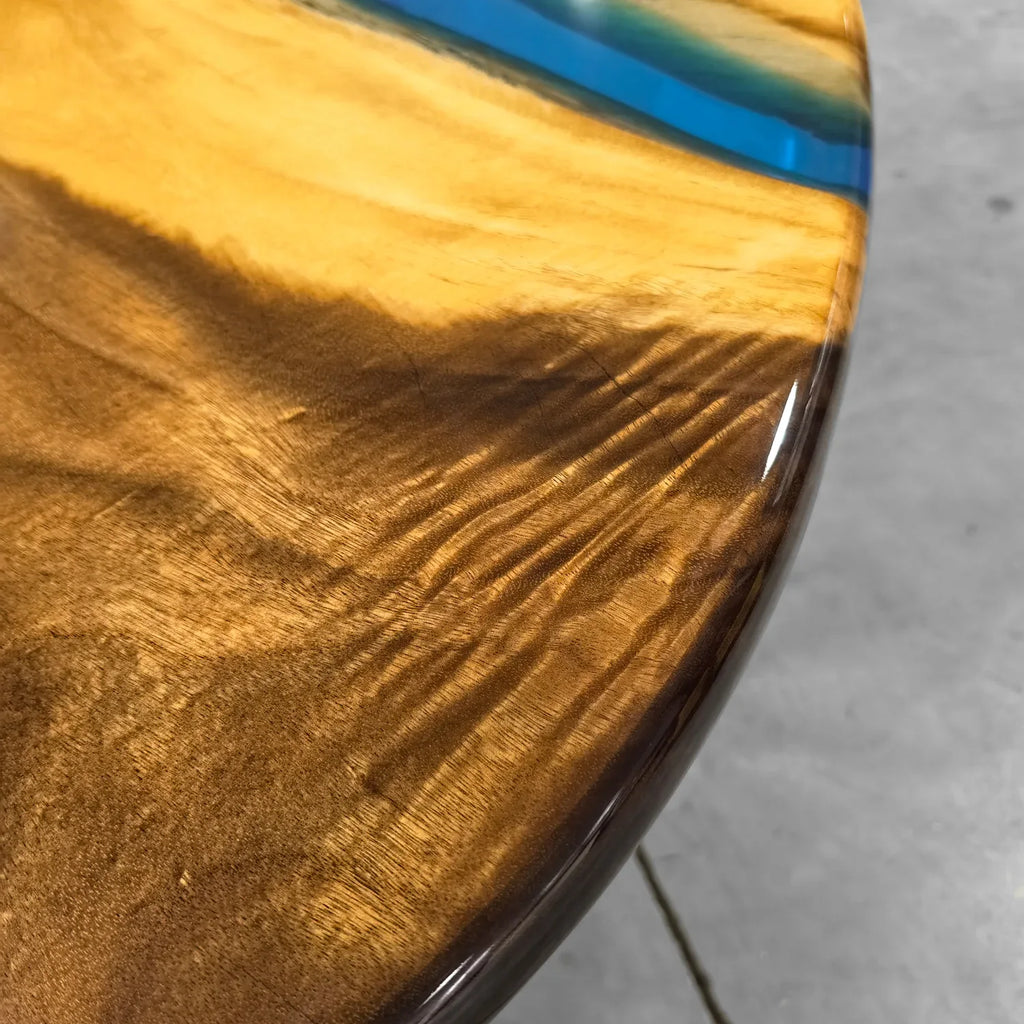 Light color blue resin river table large Luxury Oval dining table for 12 people - MOOKA FURNITURE