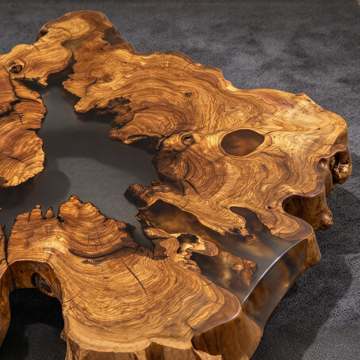 Rustic Luxury Olive wood Stump live edge tree trunk tree root coffee table