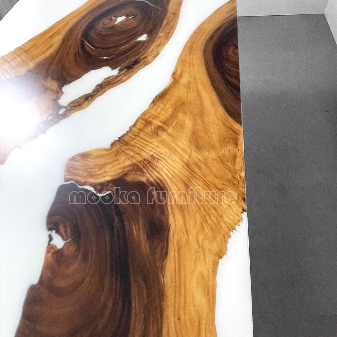 Resin Wood Dining Table - MOOKAFURNITURE