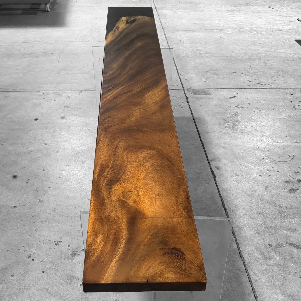 Unique stylish organic natural wood table 10ft dining table with bench for 10-12 people - MOOKA FURNITURE