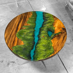Impressive unique Landscape epoxy diorama resin wood art coffee table - MOOKA FURNITURE