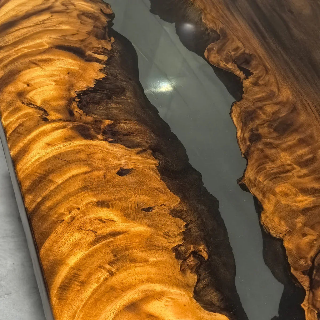 Luxury river table one piece wood dining room table for 8-10 person luxurious homes - MOOKA FURNITURE