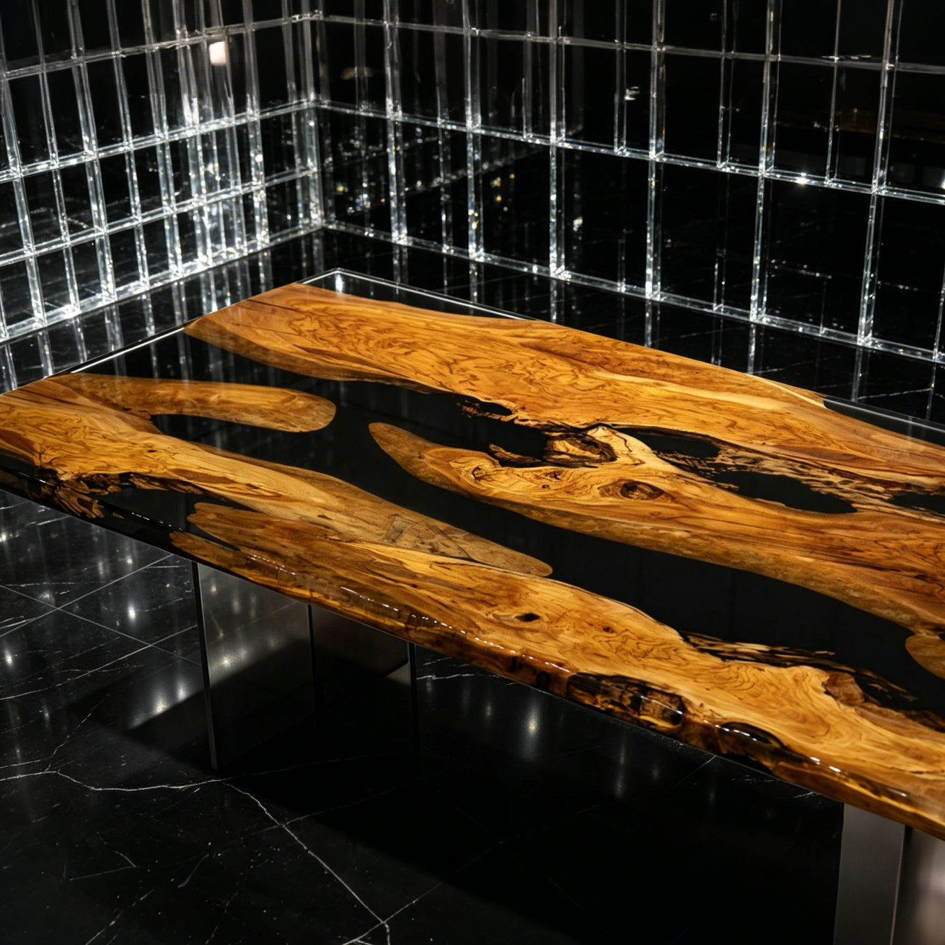 Luxury Italian olive wood river table heirloom table dining table for 8 seats