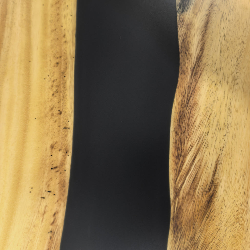 Big fancy natural wood with black resin dining table with family for Sabbath 12-14 seats