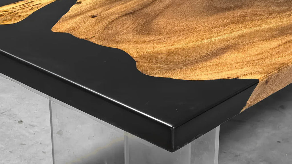 Handcrafted Luxury exotic wood epoxy river table for 8-10 people - MOOKA FURNITURE