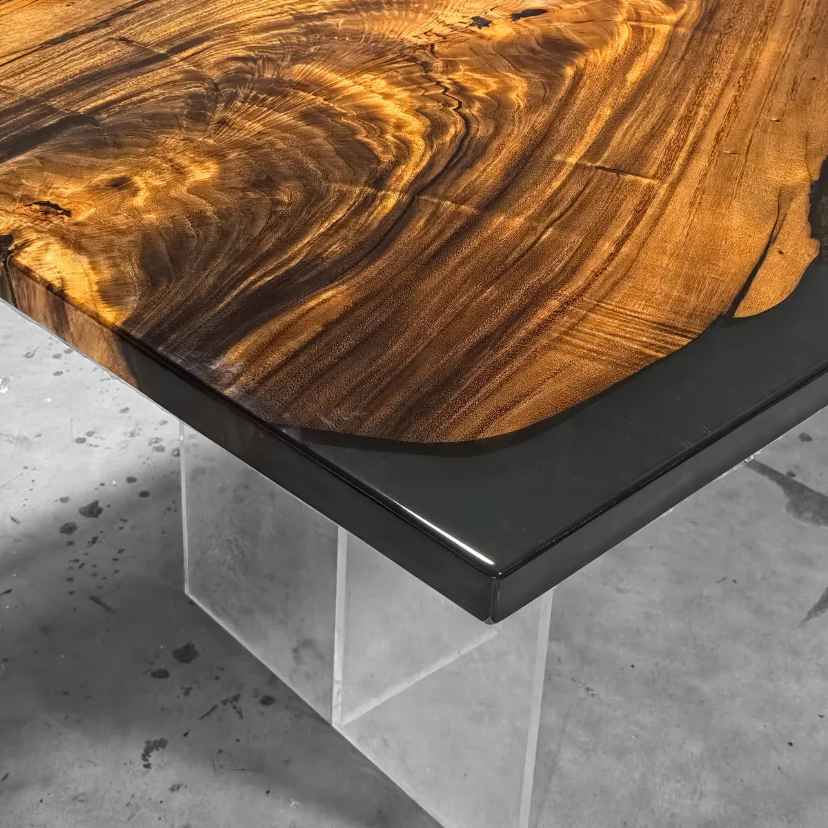 High-end dining table natural one piece wood river table 8-10 person - MOOKA FURNITURE