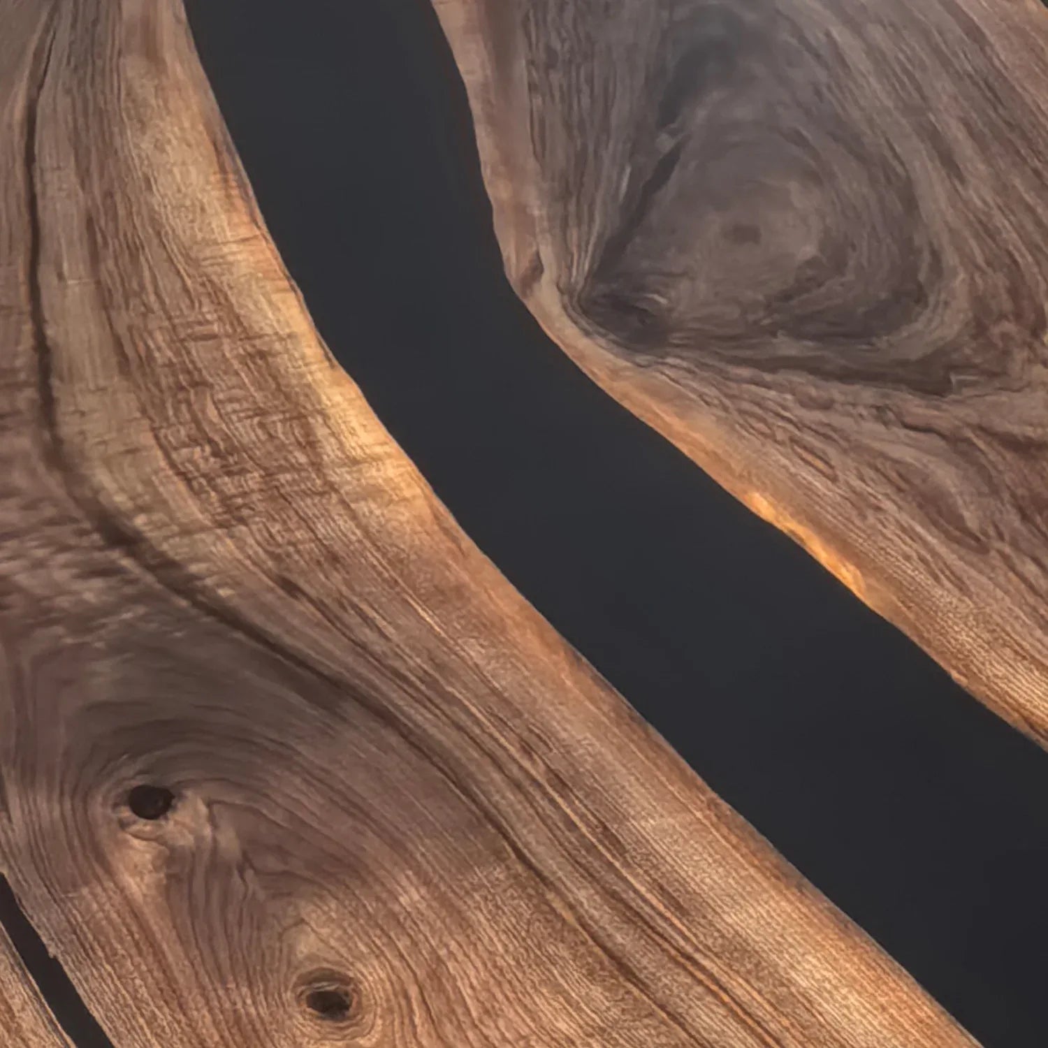 Large size live edge dark walnut wood dining table for 12 people custom made 12foot river table - MOOKA FURNITURE