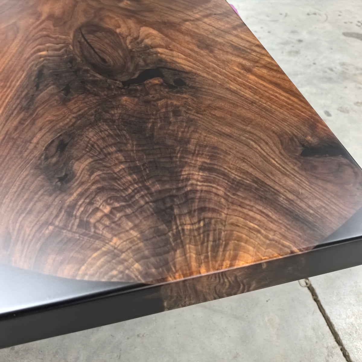 10ft Meeting table in black walnut solid wood slab conference table for 10 seats