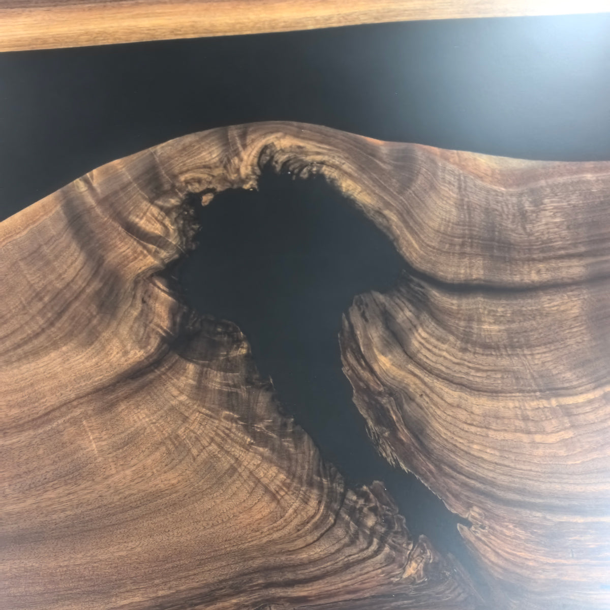 10ft Meeting table in black walnut solid wood slab conference table for 10 seats