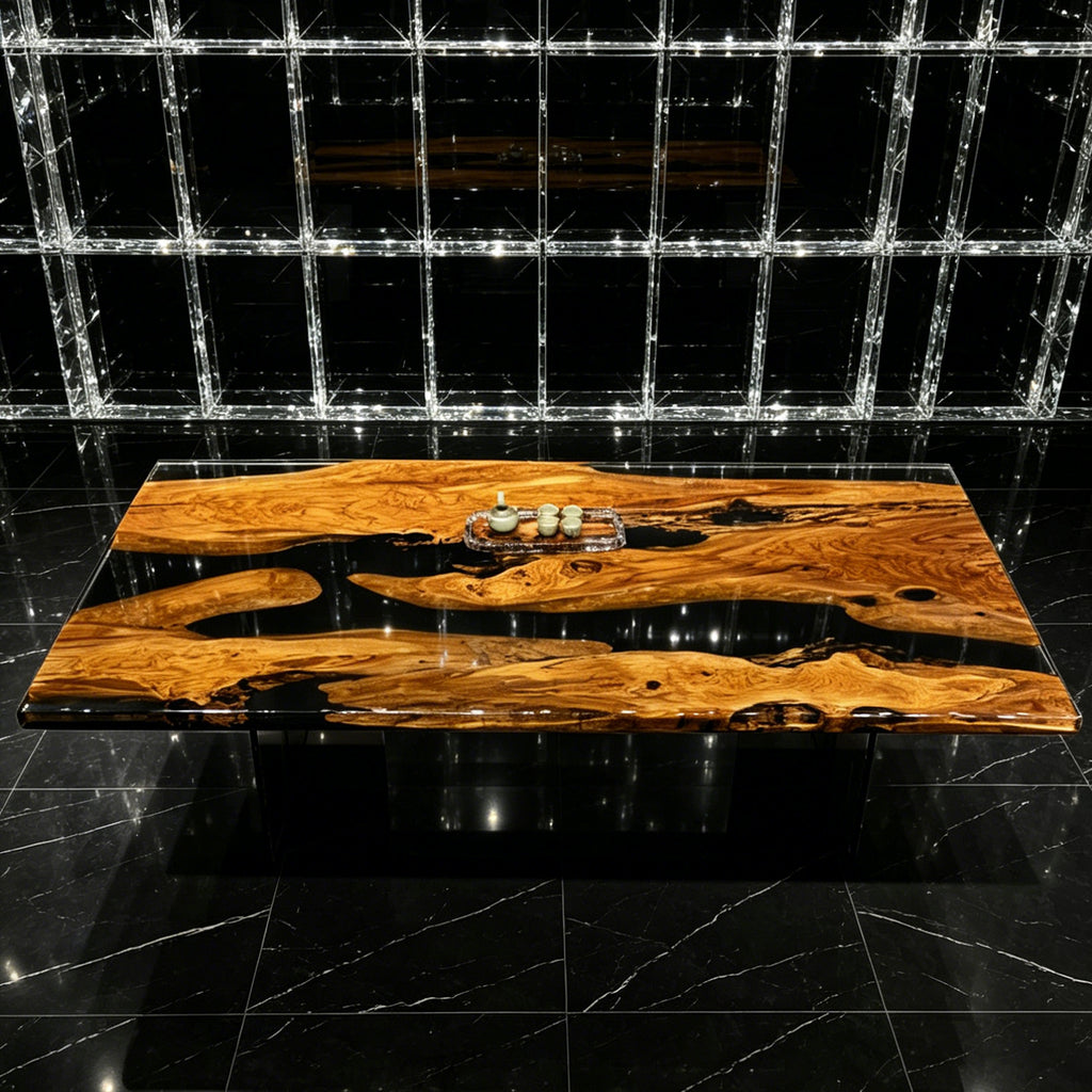 Luxury Italian olive wood river table heirloom table dining table for 8 seats