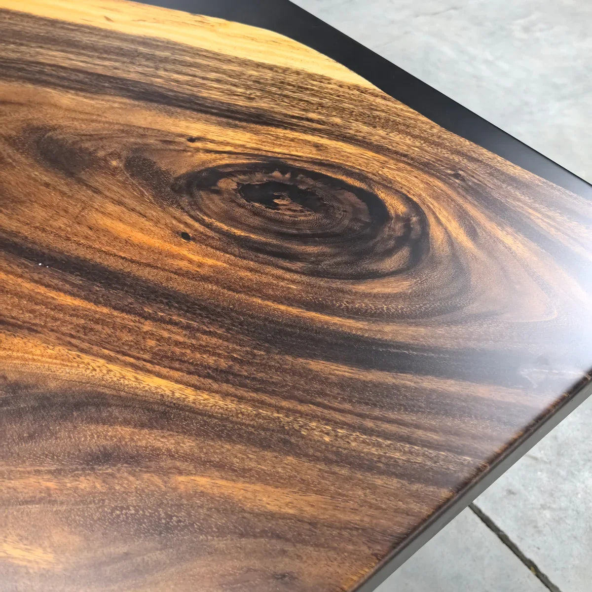 Unique natural wood black resin river dining table for for 8-10 people - MOOKA FURNITURE