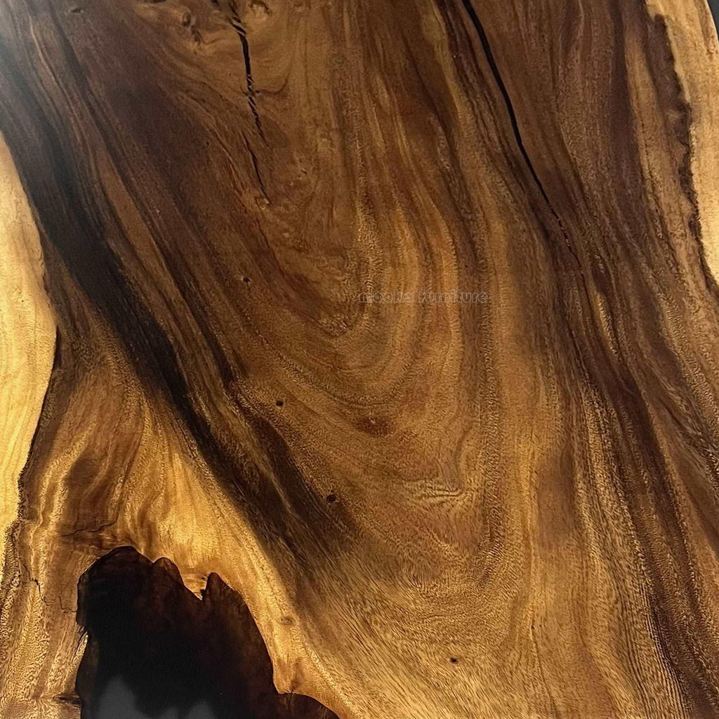 Handmade unique wood epoxy long dining table for 8 seaters - MOOKA FURNITURE