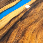 Large size blue epoxy river table Luxury Oval dining table for 12 people - MOOKA FURNITURE