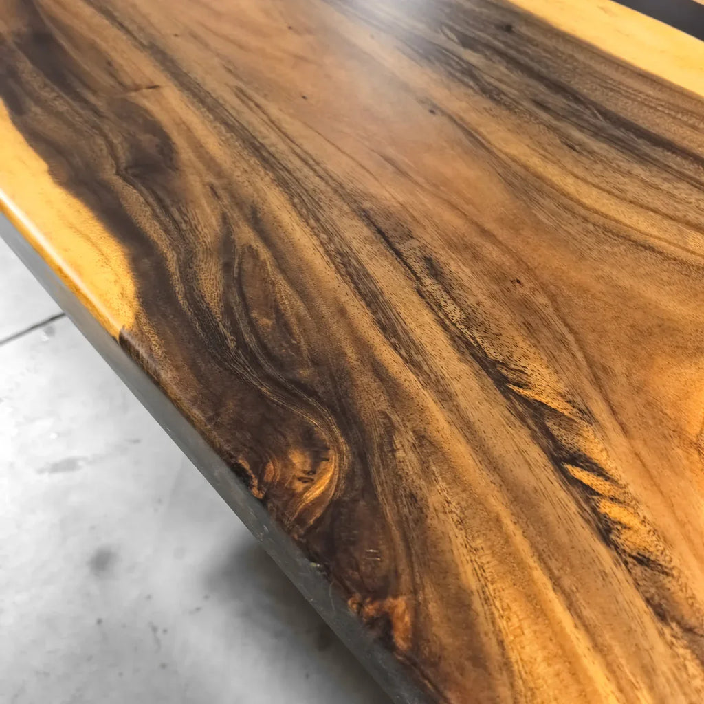 Handcrafted Luxury exotic wood epoxy river table for 8-10 people - MOOKA FURNITURE