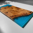 Unique Custom Handmade Luxury burl wood epoxy Cribbage Board