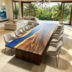 Blue river table 12feet for large family dining table 12 people