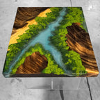 Handcrafted Landscape epoxy diorama resin wood art sofa end table side table - MOOKA FURNITURE
